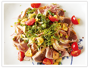 香味野菜たっぷりカツオのたたき