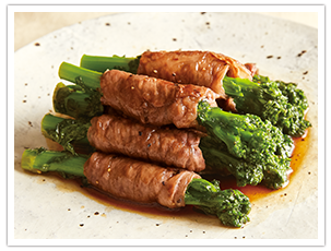 菜の花の牛肉巻き