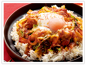 鶏肉とキャベツのコチュチーズのせ