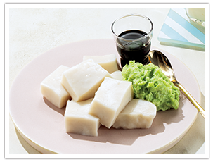 ミルクわらび餅ずんだあんのせ
