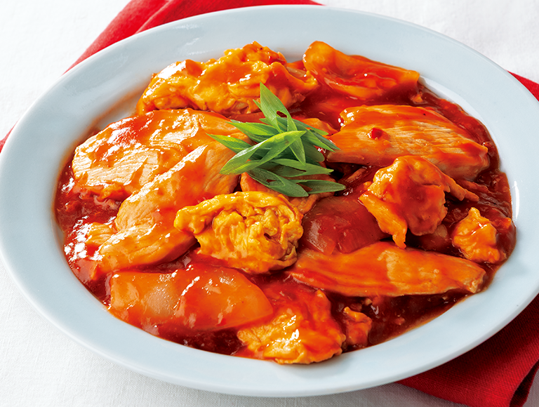 鶏と卵のチリソース炒め