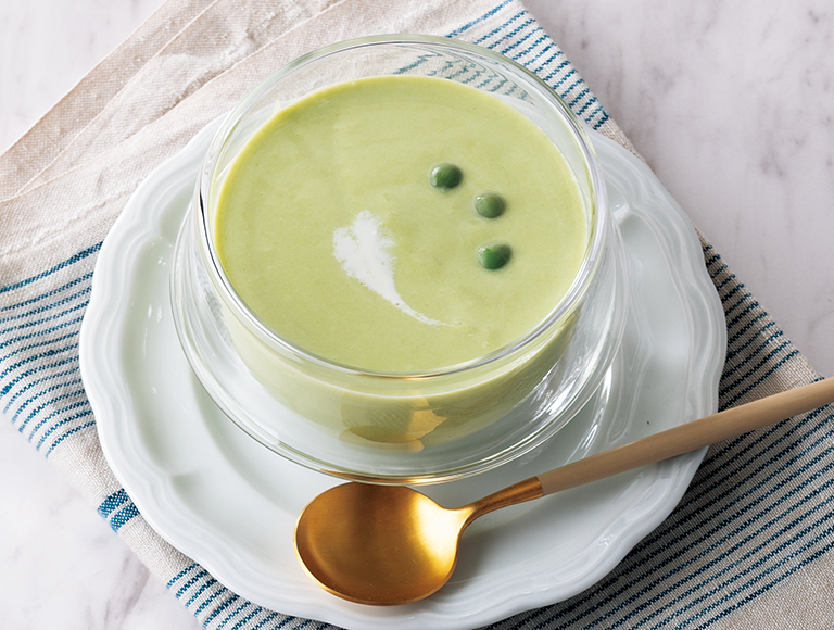 グリーンピースの冷製ポタージュ