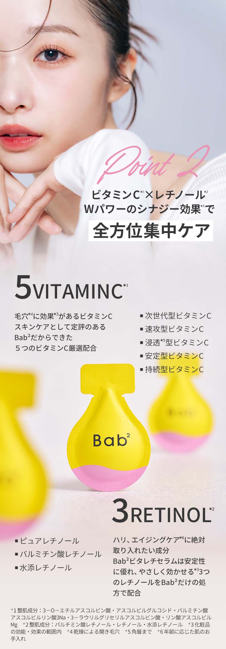 ビタミンC×レチノール　Wパワーのシナジー効果で全方位集中ケア