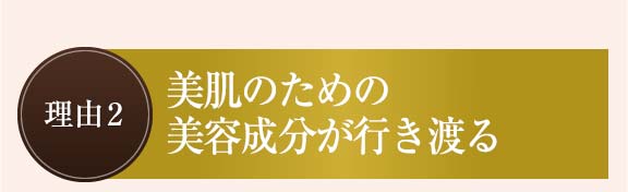 理由2：美肌のための美容成分が行き渡る