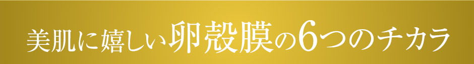 美肌に嬉しい卵殻膜の6つのチカラ