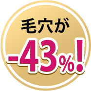 毛穴が-43%!