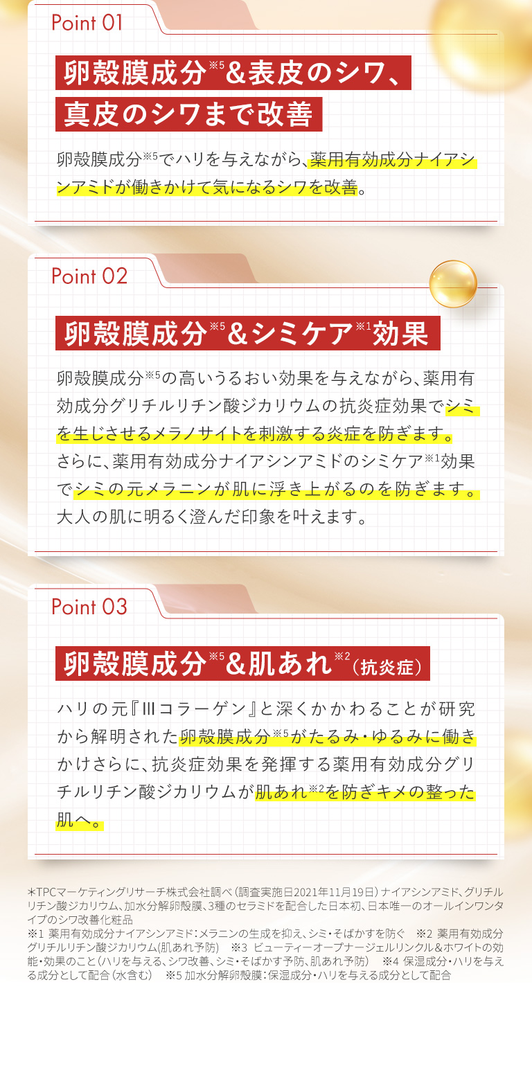 シワ改善 シミ予防 肌あれ