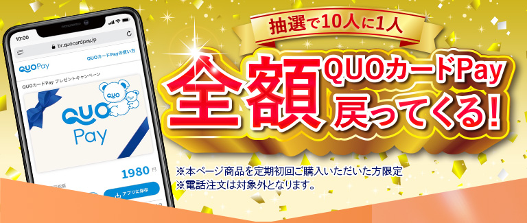 抽選で10人に1人QUOカードPay全額戻ってくる！