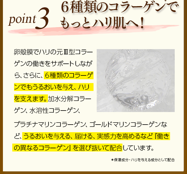 POINT3もっとハリ肌へ