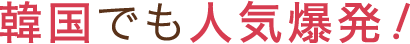 韓国でも人気爆発！