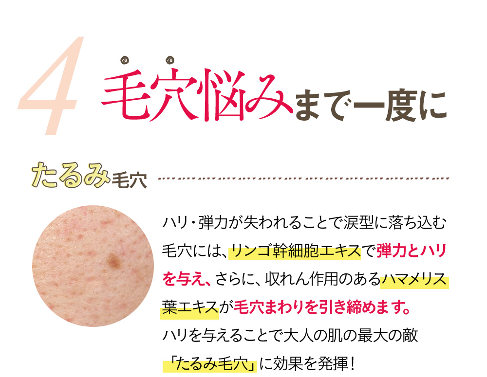 毛穴悩みに一度で働く
