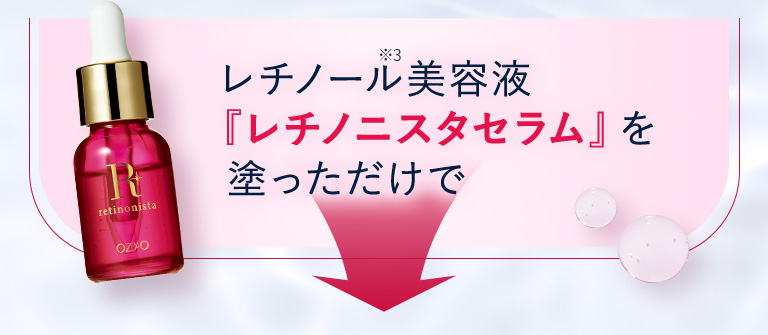 レチノール美容液『レチノニスタセラム』を塗っただけで