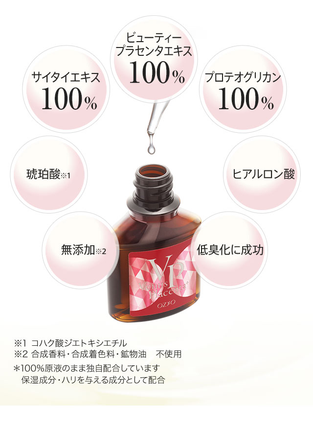 ビューティープラセンタエキス100％ プロテオグリカン100％ ヒアルロン酸 低臭化に成功 無添加 琥珀酸 サイタイエキス 100％