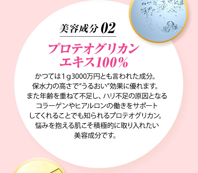 美容成分02 プロテオグリカン	エキス100％