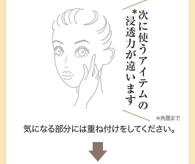 気になる部分には重ね付けをしてください。