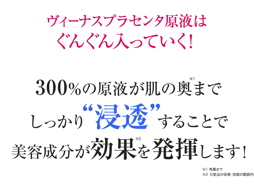 ヴィーナスプラセンタ原液はぐんぐん入っていく!