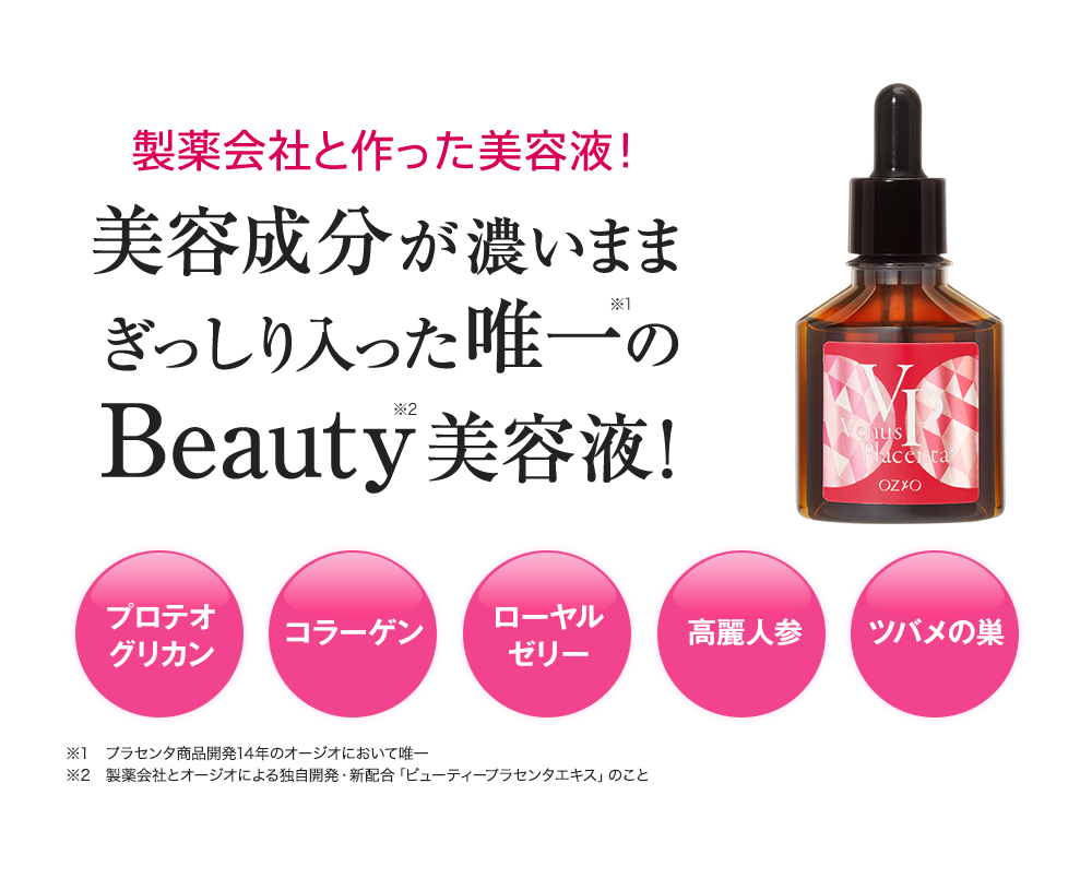 製薬会社と作った美容液! 美容成分が濃いままぎっしり入った唯一のBeauty美容液!