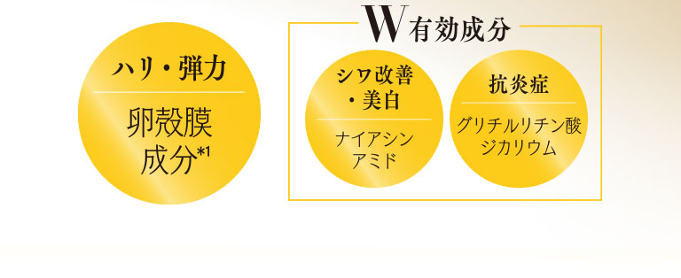 ハリ・弾力　W有効成分