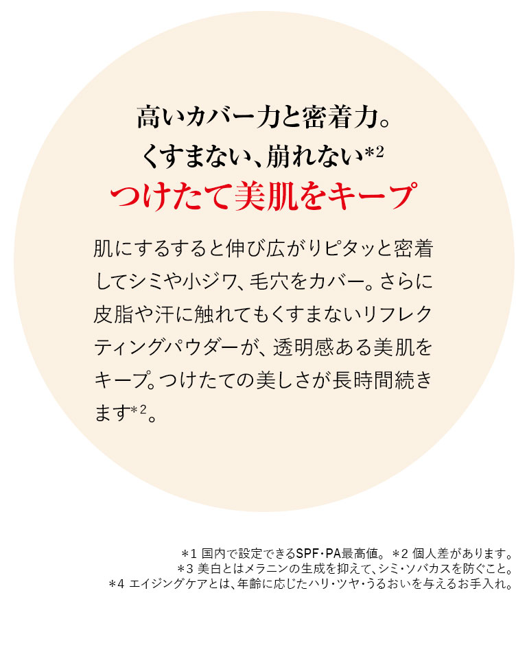高いカバー力と密着力。