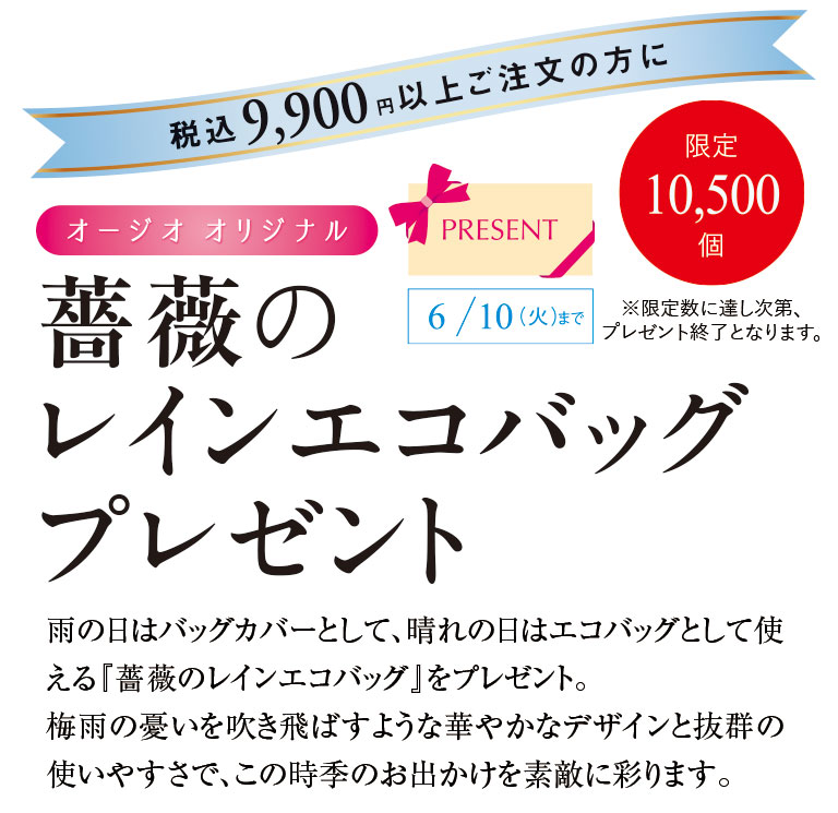 薔薇のレインエコバッグプレゼント