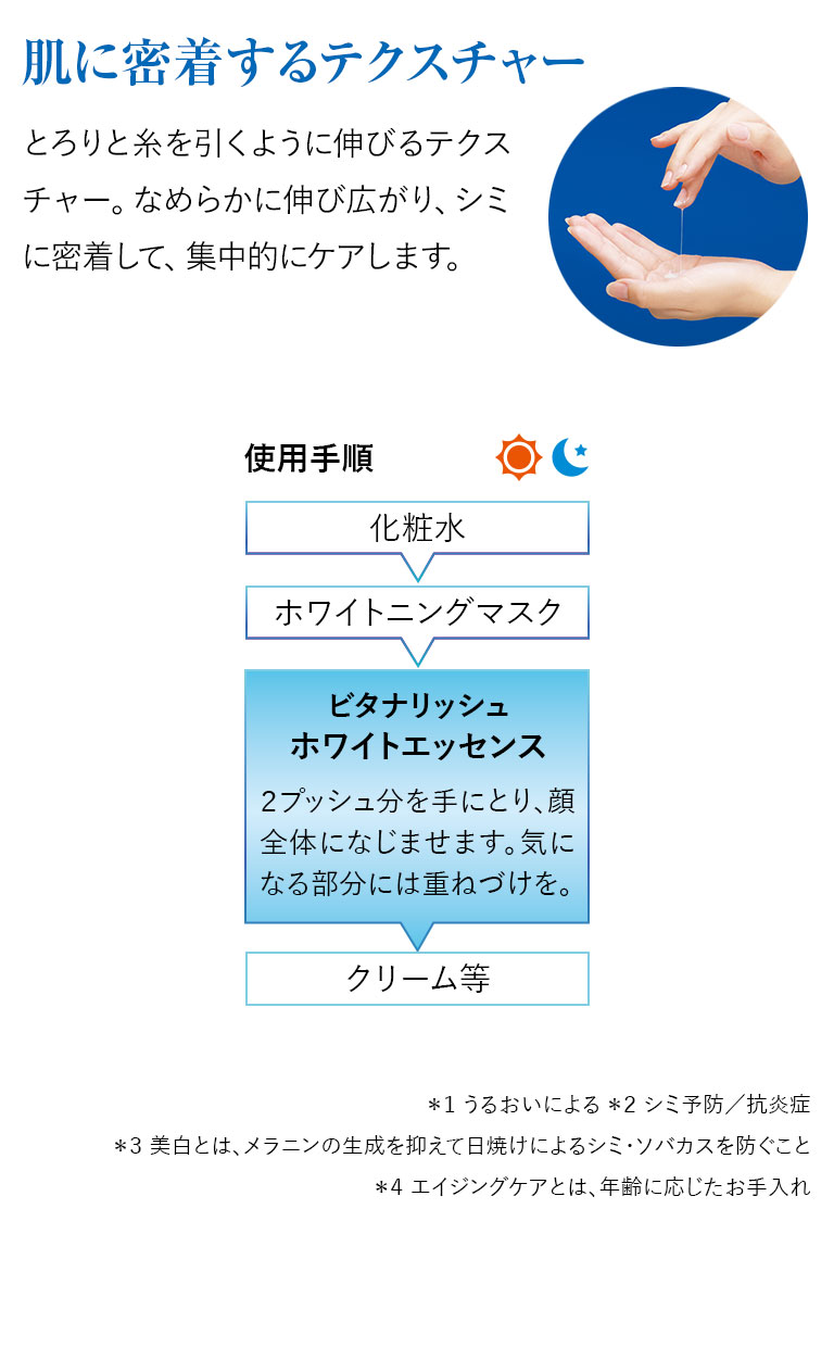肌に密着するテクスチャー　使用手順