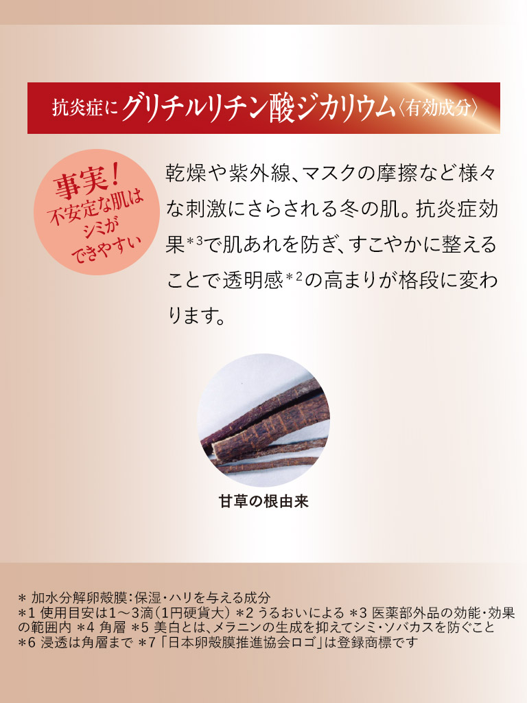 抗炎症にグリチルリチン酸ジカリウム＜有効成分＞