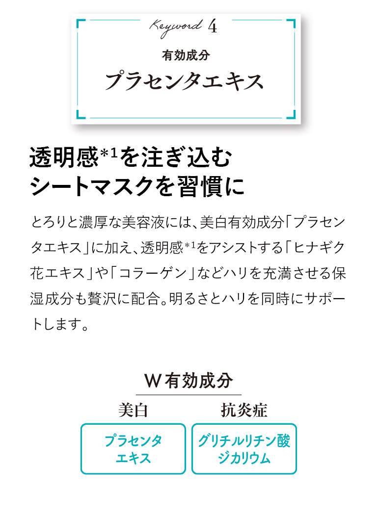 Keyword 4　有効成分　プラセンタエキス