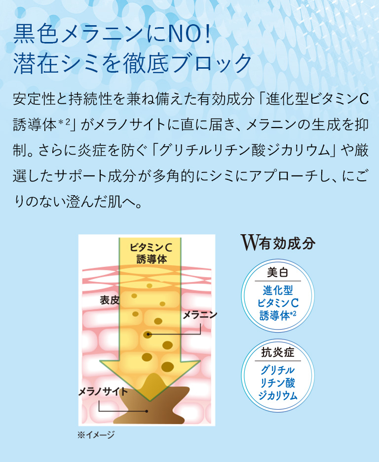 黒色メラニンにNO！潜在シミを徹底ブロック