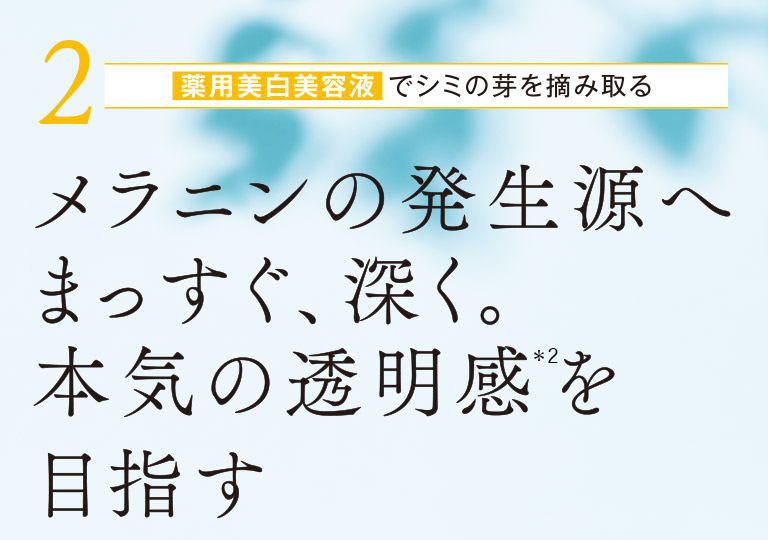 2　薬用美白美容液でシミの芽を摘み取る