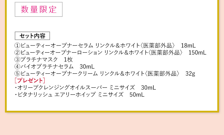 数量限定　セット内容