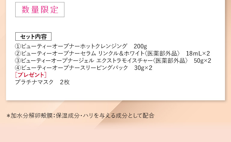 数量限定　セット内容