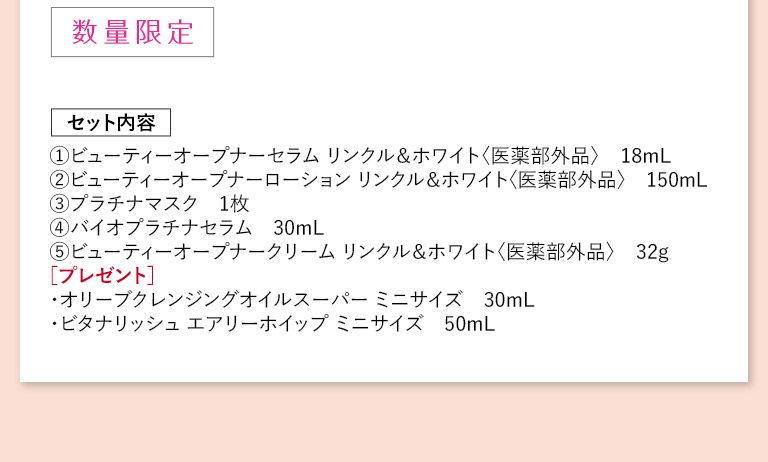 数量限定　セット内容