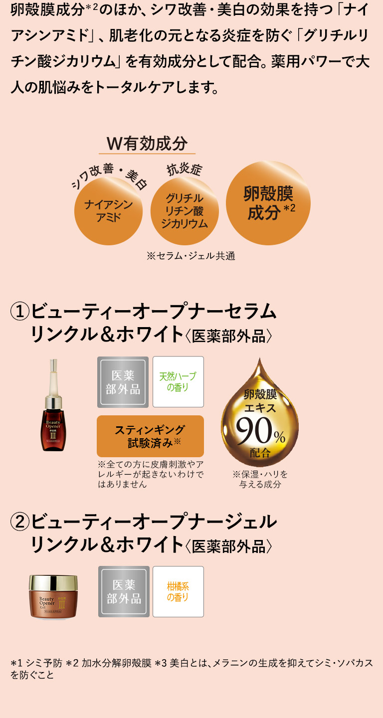 ビューティーオープナーセラム リンクル＆ホワイト＜医薬部外品＞ビューティーオープナージェル リンクル＆ホワイト＜医薬部外品＞