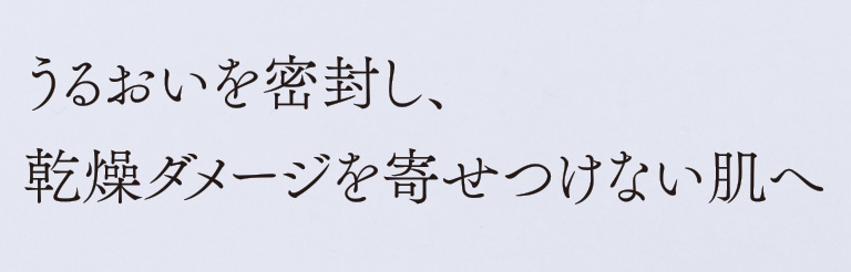 うるおいを密封し、乾燥ダメージを寄せつけない肌へ