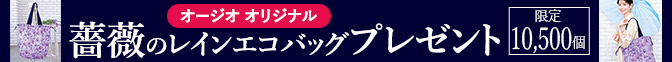 薔薇のレインエコバッグプレゼント